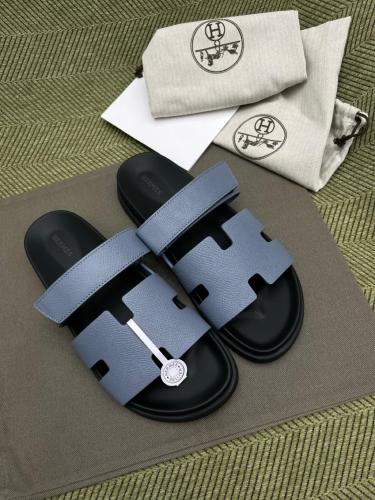 HERMES Chypre Slide Slippers Blue