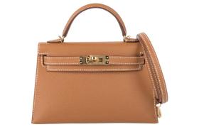 HERMES Mini Kelly 2 Epsom Leather Kelly Bag, Shoulder Bag, Crossbody Bag, Handbag 19 Women's 37 Gold Brown H071302CC37 size L19*cm W6cm H12cm  