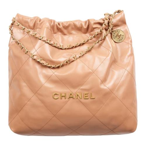 CHANEL Cow Leather Material Gold Metal Bucket Bag, Handbag, Shoulder Bag Medium Women's Dark Beige AS3261-B08037-NM366 size L42cm W8cm H36cm