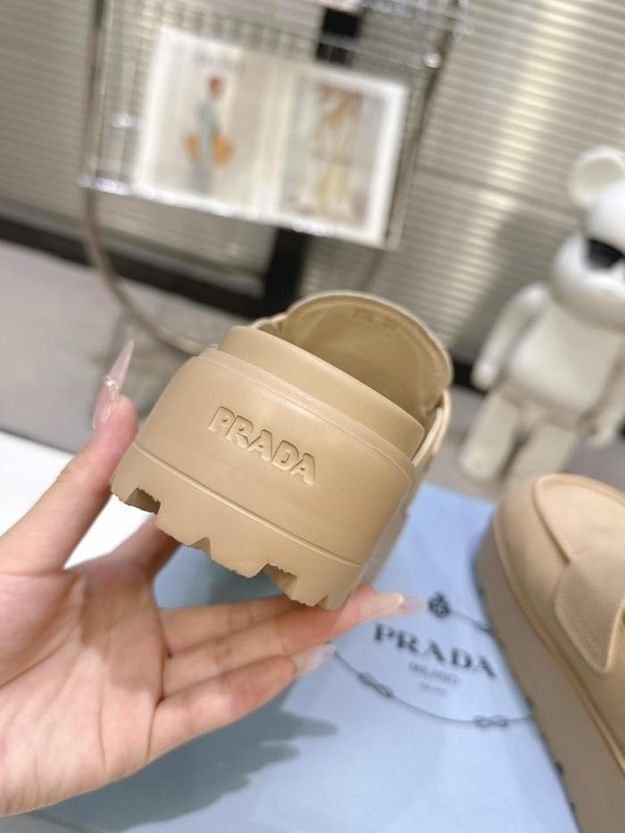 PRADA Closed Toe Slippers Women's Desert Yellow