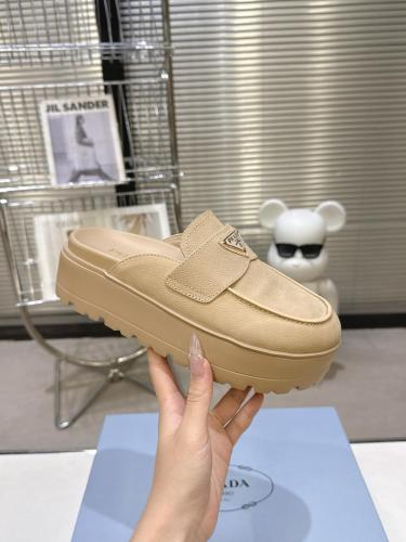 PRADA Closed Toe Slippers Women's Desert Yellow