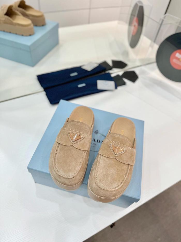 PRADA Closed Toe Slippers Women's Umber