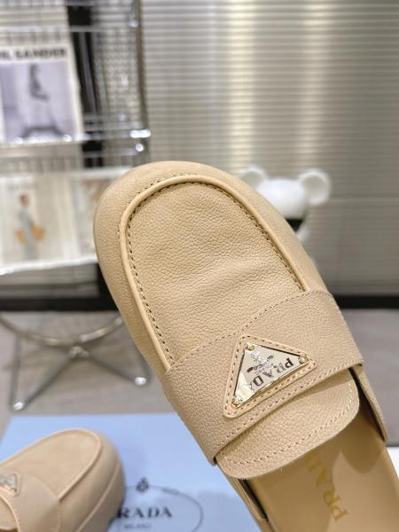 PRADA Closed Toe Slippers Women's Desert Yellow