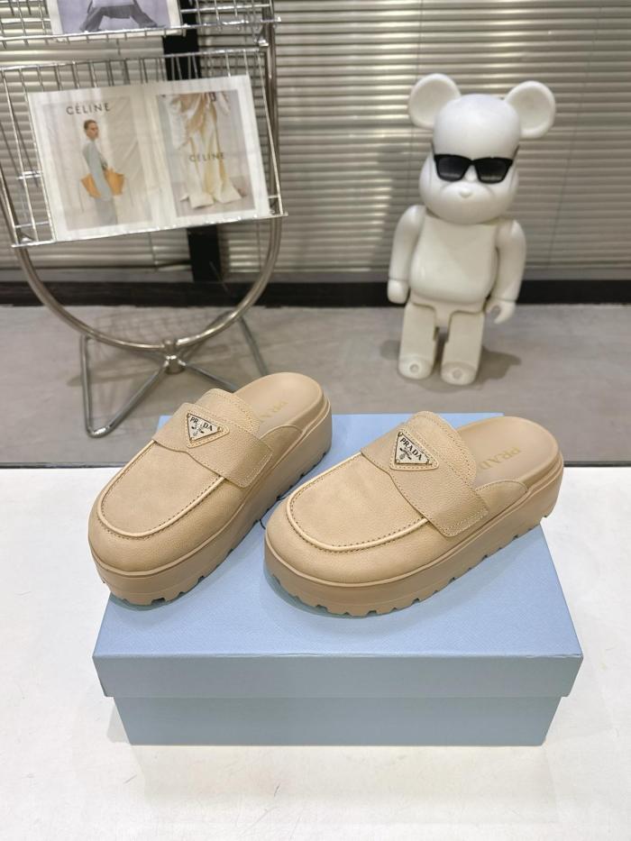 PRADA Closed Toe Slippers Women's Desert Yellow