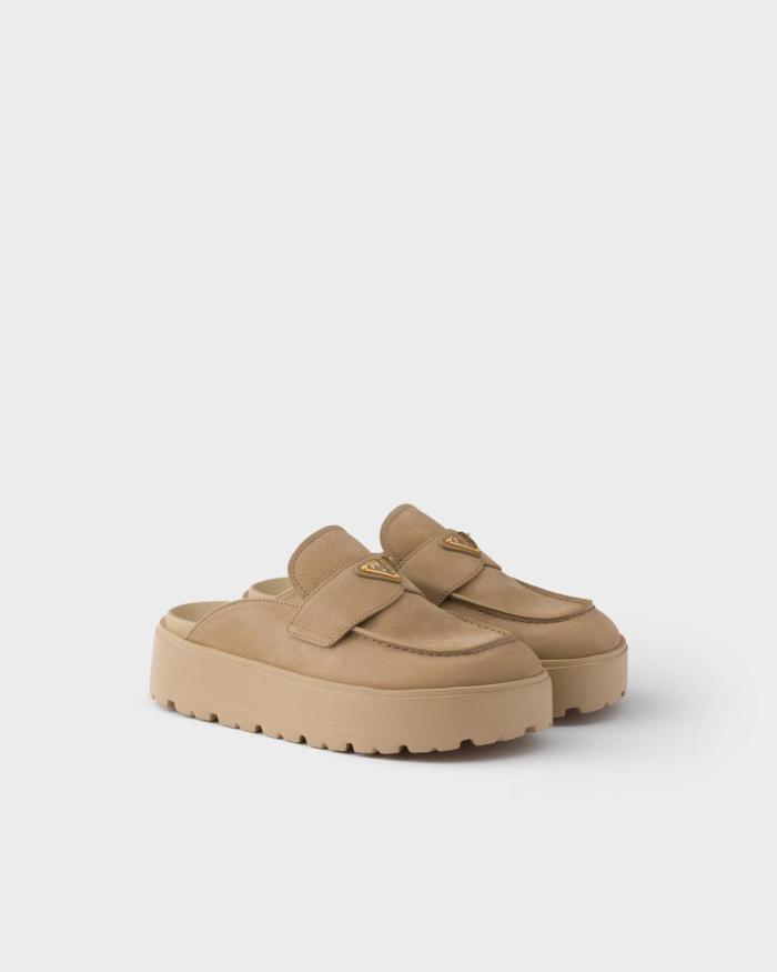 PRADA Closed Toe Slippers Women's Desert Yellow