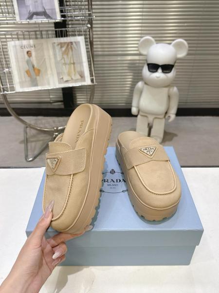 PRADA Closed Toe Slippers Women's Desert Yellow