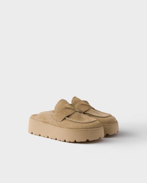 PRADA Closed Toe Slippers Women's Umber