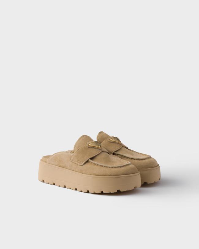 PRADA Closed Toe Slippers Women's Umber