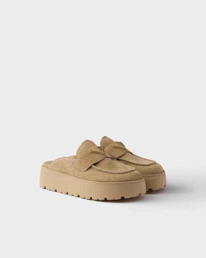 PRADA Closed Toe Slippers Women's Umber