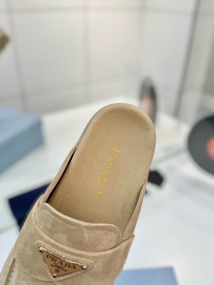 PRADA Closed Toe Slippers Women's Umber