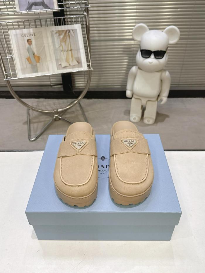 PRADA Closed Toe Slippers Women's Desert Yellow