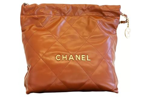 CHANEL Cow Leather Bucket Bag, Handbag, Shoulder Bag Small Women's Orange Brown AS3260-B08037-NO205 size 37*8*34.5cm