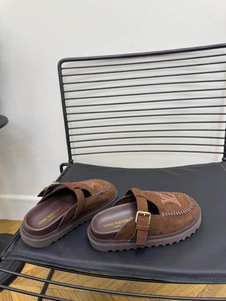 LOUIS VUITTON Colorado Closed Toe Slippers Women's Brown