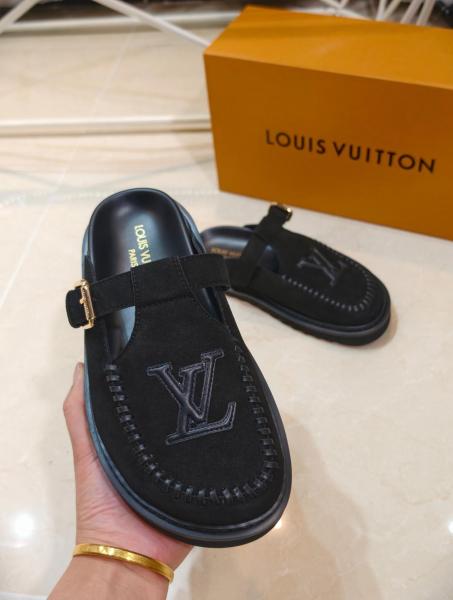 LOUIS VUITTON Colorado Closed Toe Slippers Women's Black