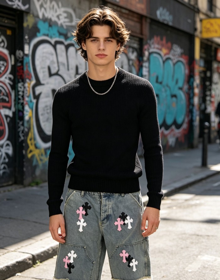Chrome Hearts Denim Shorts Unisex
