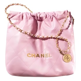 CHANEL 22Bag Smooth Finish Calfskin Portable Crossbody Bag, Shoulder Bag Small Women's Pink AS3260-B08037-NH622 size 35*37*7cm 