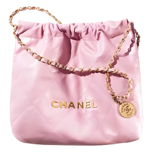 CHANEL 22Bag Smooth Finish Calfskin Portable Crossbody Bag, Shoulder Bag Small Women's Pink AS3260-B08037-NH622 size 35*37*7cm 
