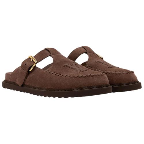 LOUIS VUITTON Colorado Closed Toe Slippers Women's Brown