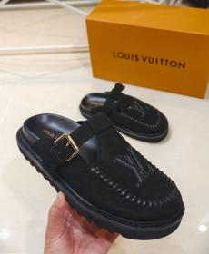 LOUIS VUITTON Colorado Closed Toe Slippers Women's Black