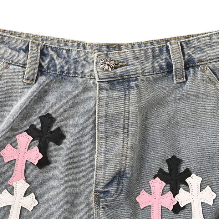 Chrome Hearts Denim Shorts Unisex