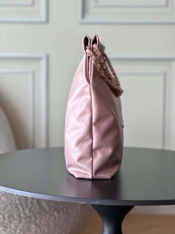 CHANEL 22Bag Smooth Finish Calfskin Portable Crossbody Bag, Shoulder Bag Small Women's Pink AS3260-B08037-NH622 size 35*37*7cm 