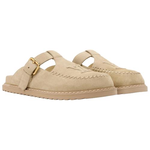 LOUIS VUITTON Colorado Closed Toe Slippers Women's Beige