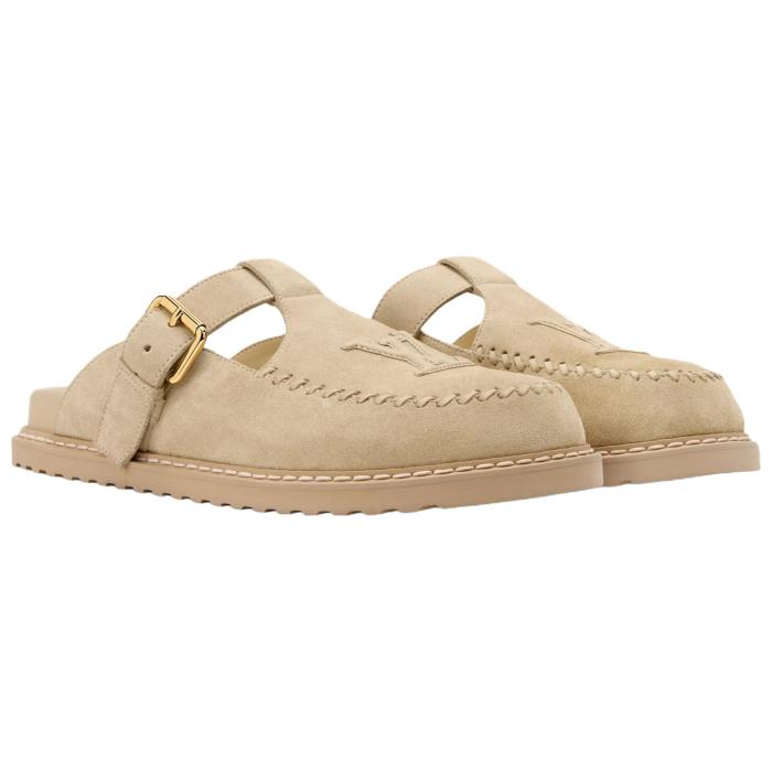 LOUIS VUITTON Colorado Closed Toe Slippers Women's Beige