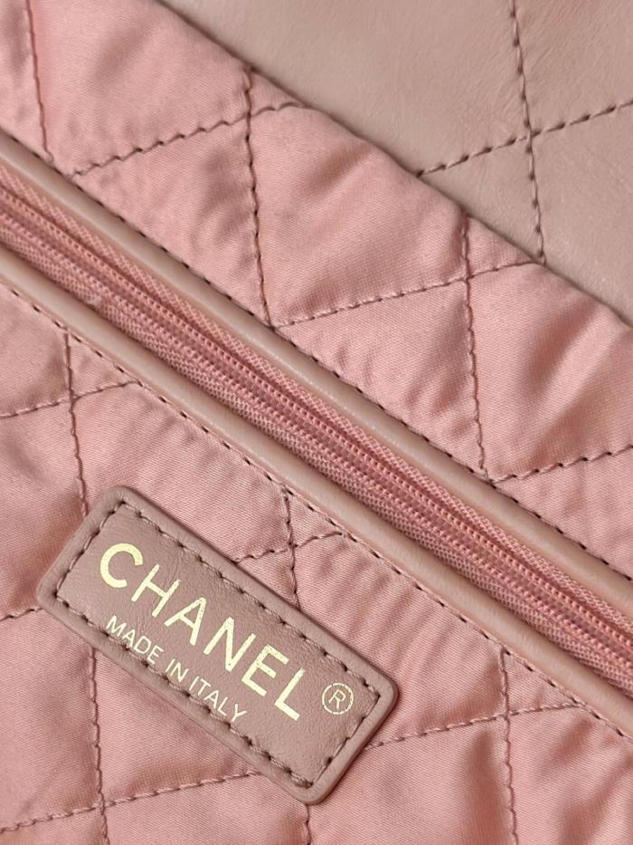 CHANEL 22Bag Smooth Finish Calfskin Portable Crossbody Bag, Shoulder Bag Small Women's Pink AS3260-B08037-NH622 size 35*37*7cm 
