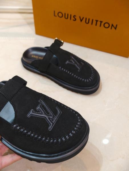 LOUIS VUITTON Colorado Closed Toe Slippers Women's Black