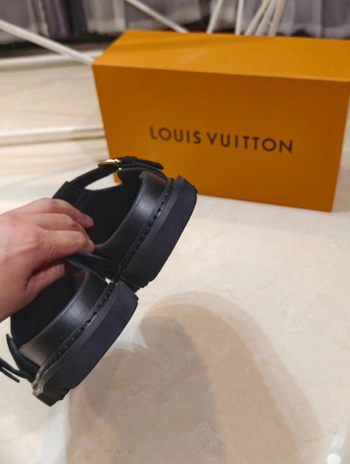 LOUIS VUITTON Colorado Closed Toe Slippers Women's Black