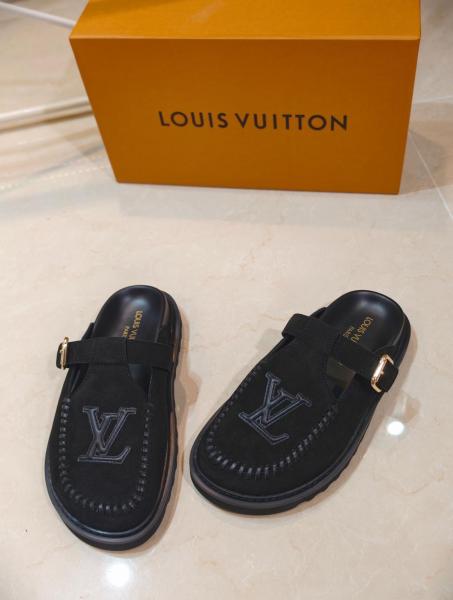 LOUIS VUITTON Colorado Closed Toe Slippers Women's Black