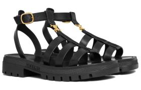 CELINE Leather Roman Sandals 4cm Women's Black