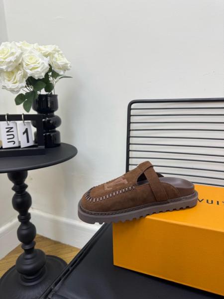 LOUIS VUITTON Colorado Closed Toe Slippers Women's Brown