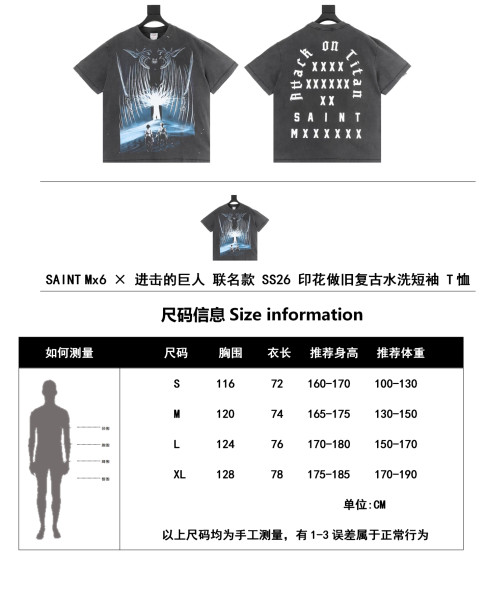 SAINT Mxxxxxx x JINJIDEJUREN,LIANMINGKUAN SS26 T Shirt Unisex