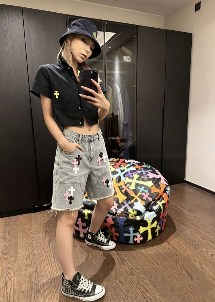 Chrome Hearts Denim Shorts Unisex