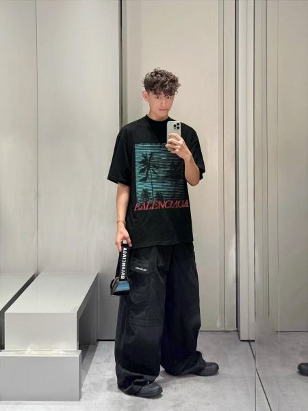 Balenciaga Paris Moon Double Front T Shirt