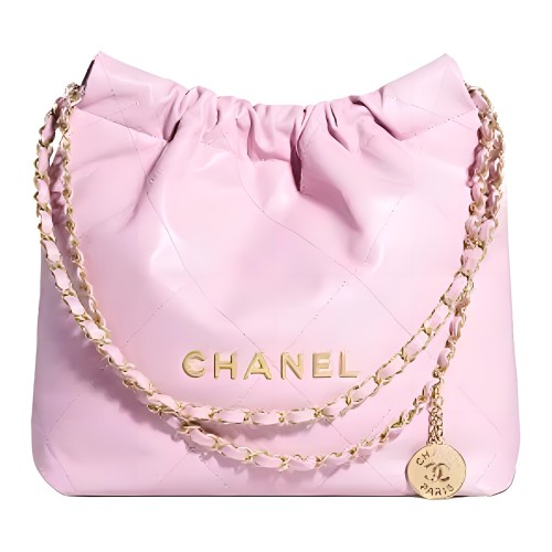 CHANEL 22Bag Smooth Finish Calfskin Portable Crossbody Bag, Shoulder Bag Small Women's Pink AS3260-B08037-NH622 size 35*37*7cm 