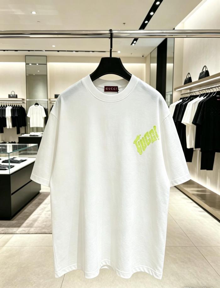 GUCCI Embroidered Cotton Jersey T shirt