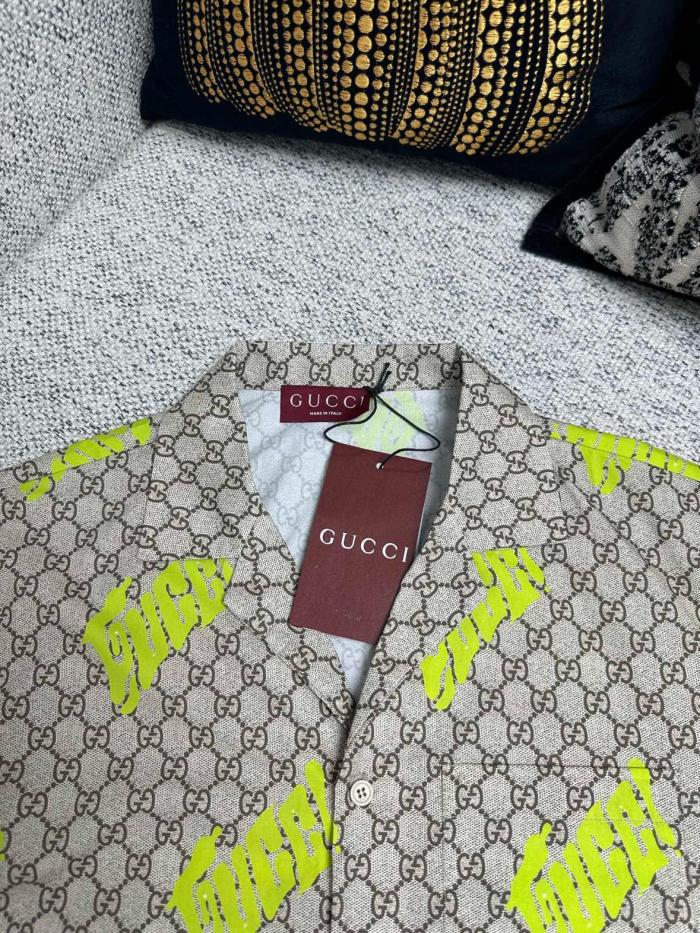 GUCCI Printed Cotton Poplin Bowling Shirt