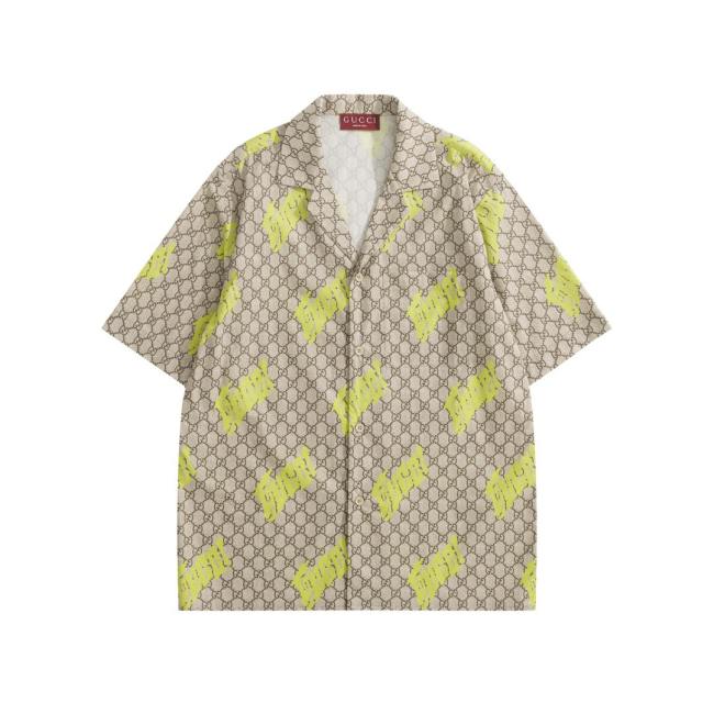 GUCCI Printed Cotton Poplin Bowling Shirt