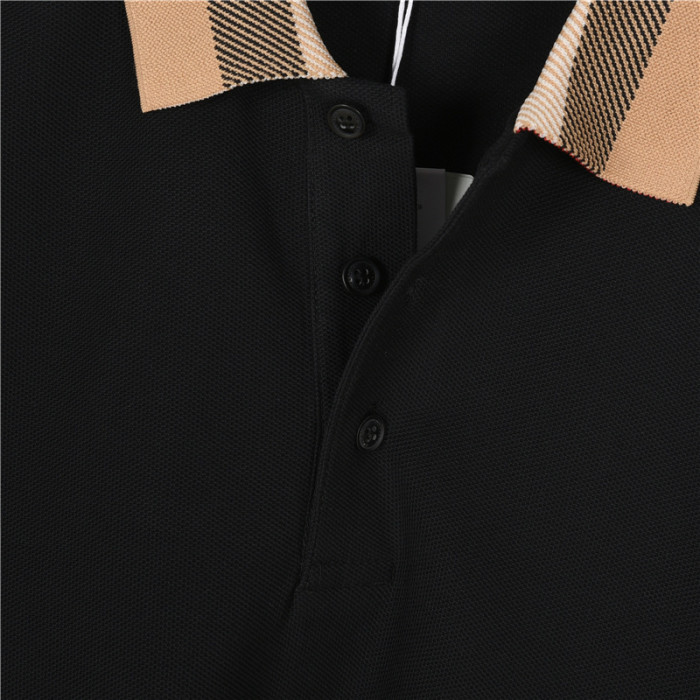 Burberry checked-collar cotton polo shirt