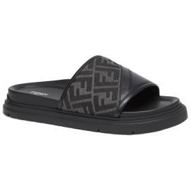 FENDI Ff Jacquard Open Toe Slides