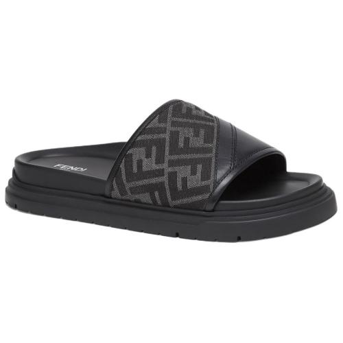 FENDI Ff Jacquard Open Toe Slides