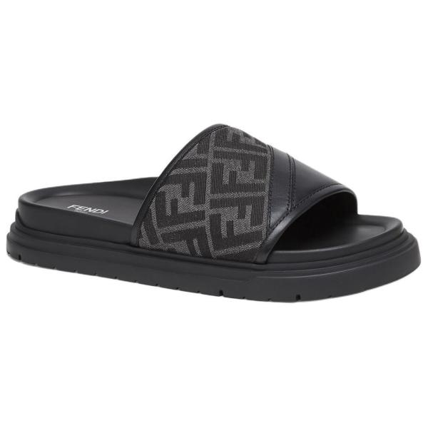 FENDI Ff Jacquard Open Toe Slides