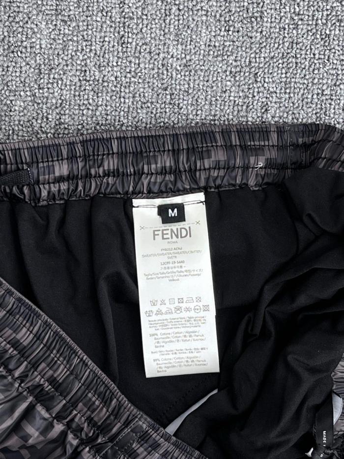 FENDI Mens Swim Shorts Tech Fabric Black