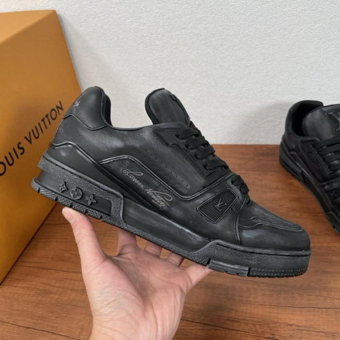 LOUIS VUITTON Trainer Low top Skateboard Shoes Black