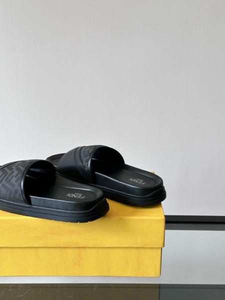 FENDI Ff Jacquard Open Toe Slides