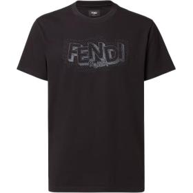 Fendi Pop Pois Motif Embroidered Crewneck T-Shirt