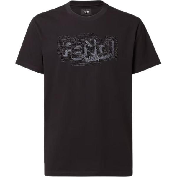 Fendi Pop Pois Motif Embroidered Crewneck T-Shirt