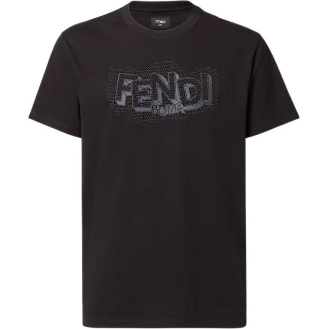 Fendi Pop Pois Motif Embroidered Crewneck T-Shirt
